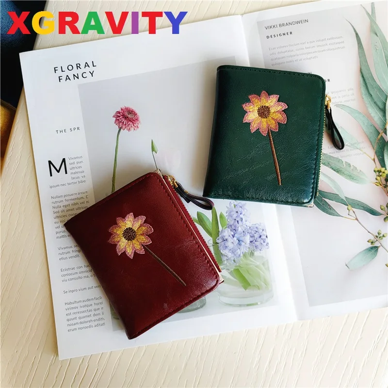 

XGRAVITY роскошный женский многофункциональный цветочный кошелек чехол для банковских карт простой фирменный чехол для карт чехол для ключей ...