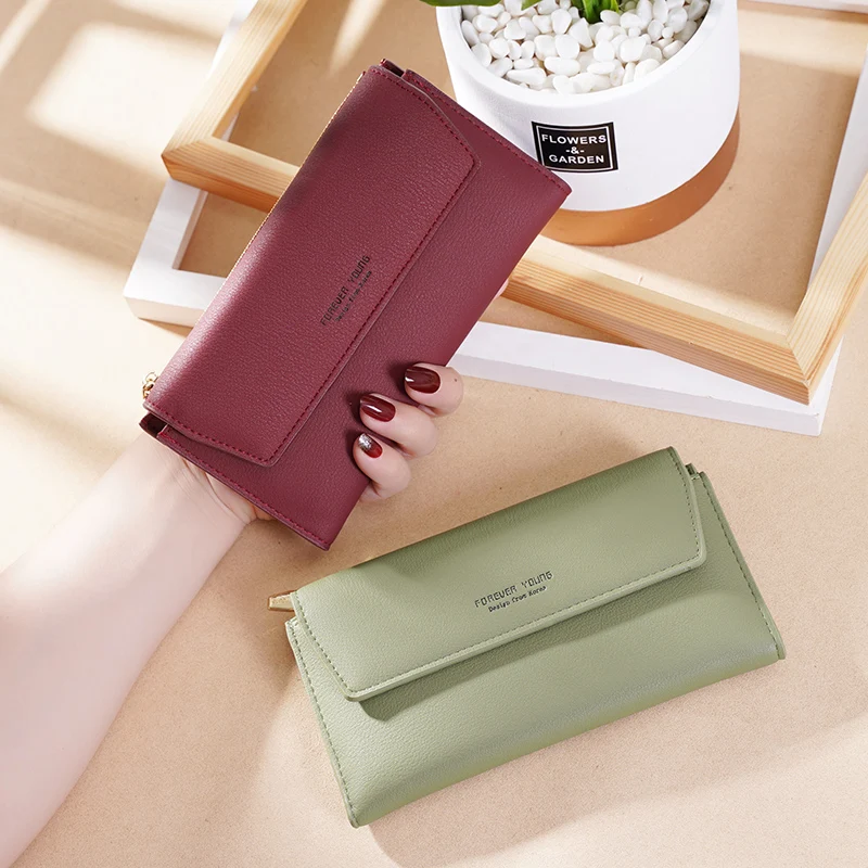 Новинка модные женские бумажники кошелек из нубука на молнии с кулиской Женский