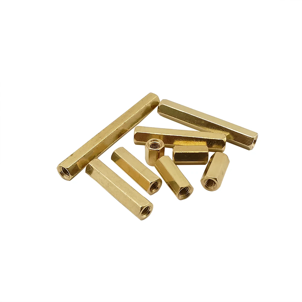 100 шт./лот M3 Внутренняя прокладка Шестигранная гайка шаговый винт латунная резьба