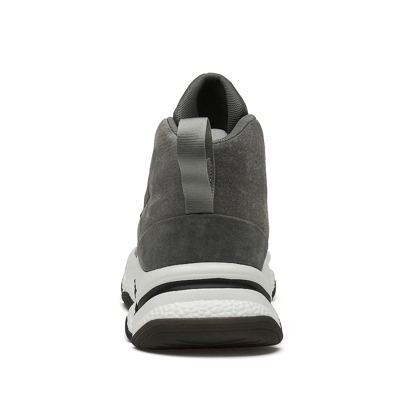 Jual Sepatu Lari Peningkatan 6-8Cm Musim Gugur Musim Dingin 2020 Sepatu Bot Lari Kualitas Tinggi Pergelangan Kaki Sneakers Jalan Jogging Abu-abu Hitam Pria