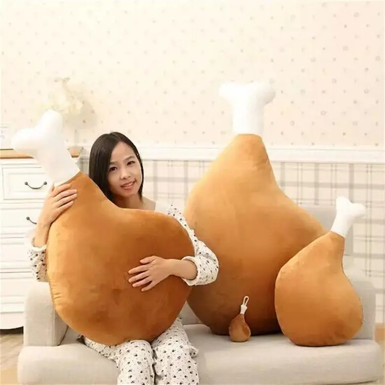 

110cm Creative Big Chicken Leg Plush Toy Sofa Sleeping Pillow Cushion Simulation Fried Chicken Doll Funny Christmas Gifts