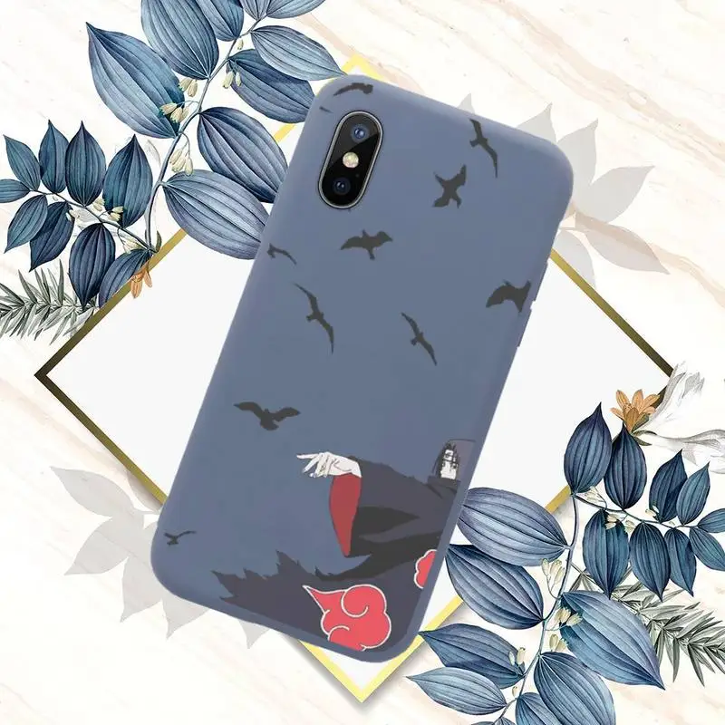 

Naruto Uchiha Itachi Kakashi Sasuke Anime Phone Case Blue Candy Color for iPhone 11 12 mini pro XS MAX 8 7 6 6S Plus X 2020 XR