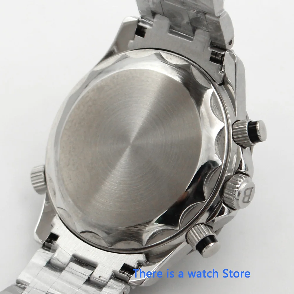 

Bliger 41mm Mens Watch VK Quartz Sapphire Glass Luminous Waterproof Date Sport Chronograph Function Wristwatch Men