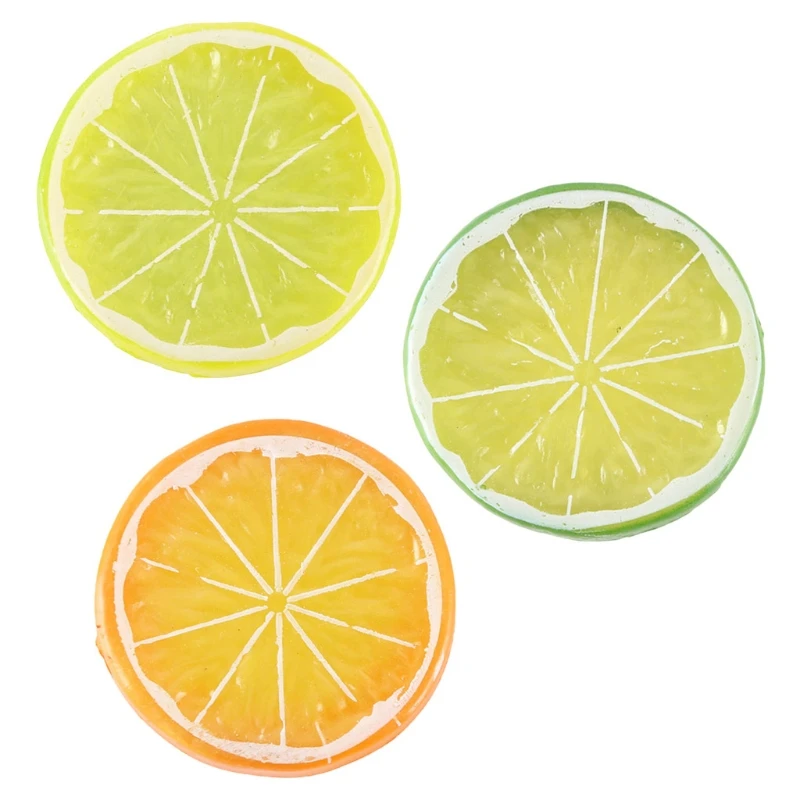 

20 Pcs Simulation Fruit Lemon Slice Artificial Avocados Fake Fruit Lemon Slice Photo Props Supermarket Market Display