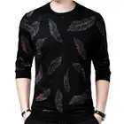 2021 дизайнерский пуловер, мужской свитер с перьями, мужской тонкий трикотажный свитер, Мужская одежда, облегающая трикотажная одежда, модная одежда 41241