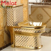 ceramic gold color wc toilet bowl bathroom golden toilet seat