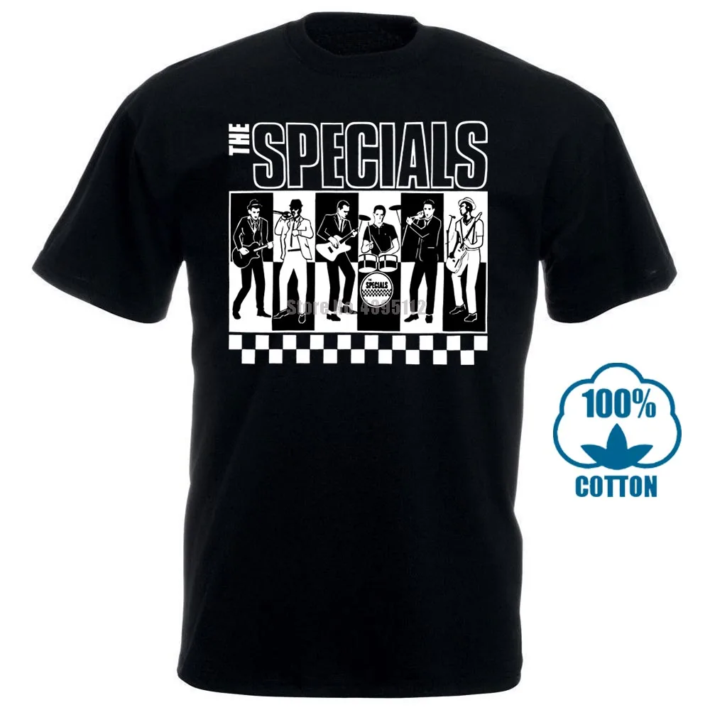 Черный Новая Черная футболка с надписью «The Specials Band» и надписью «Bad Manners» - Цвет: Черный