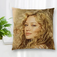 hot sale custom decorative pillowcase actor singer hilary duff square zippered pillow cover best nice gift 35x35cm 40x40cm