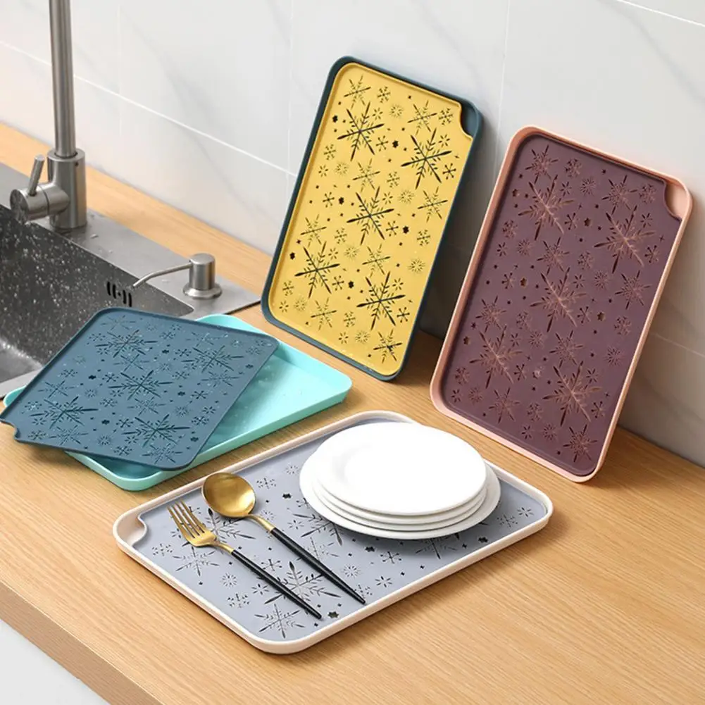 

Creative Nordic Style Cup Drainage Tray Storage Tray Eco-friendly Hollow Pattern Plastic Rectangular Dessert Tray Kitchen Supply