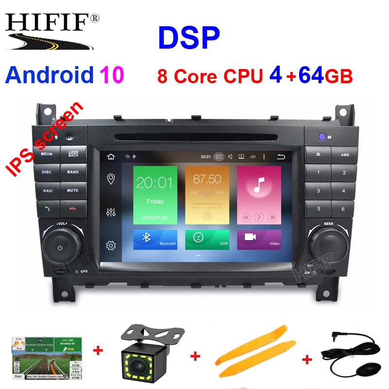 DSP 7 &quot2 Din octa Core Android 10 автомобильный DVD GPS для Mercedes/Benz C Class W203 2004 2007 C200 C230 C240 C320 C350 CLK