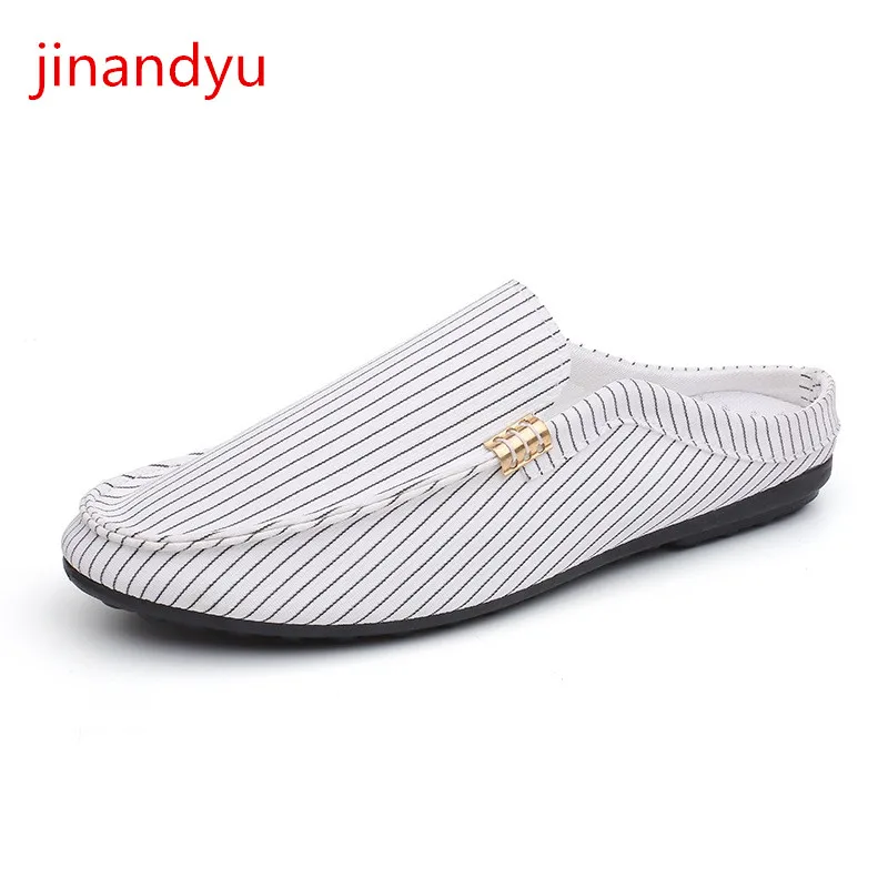 

Man Canvas Shoes Slip on Shoes Men Breathable Summer Black White Casual Shoes Man Slippers Comfy Sandalias Masculina Flats