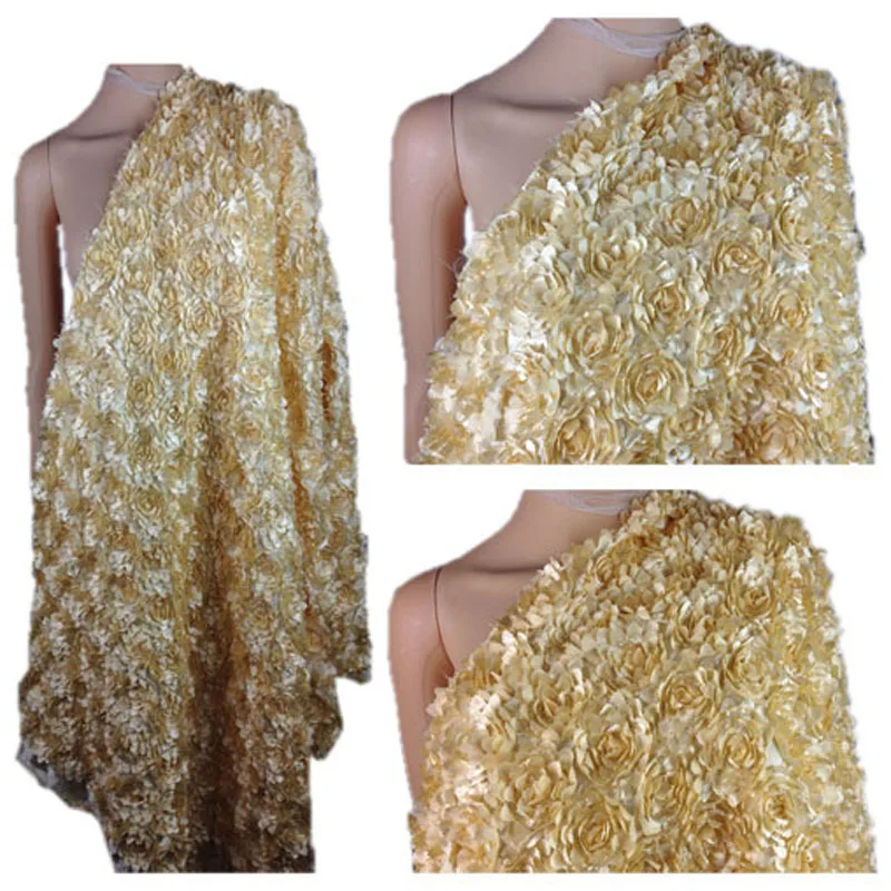 Свадебная кружевная 3d-розетка африканская желтая ткань для шитья своими руками