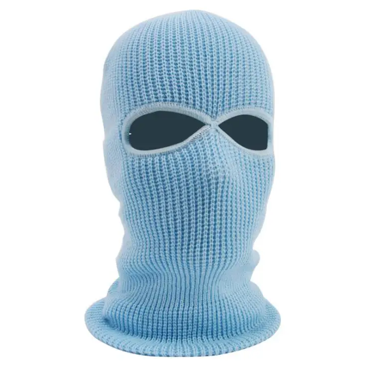 2 Hole Blue Зимняя Балаклава, 3 отверстия, полноразмерная шапка для лица, маска для лица, мотоциклетная, Армейская, тактическая маска, для улицы, для верховой езды, лыжная маска, зимняя шапка, головной убор - Цвет: 2 Hole Blue