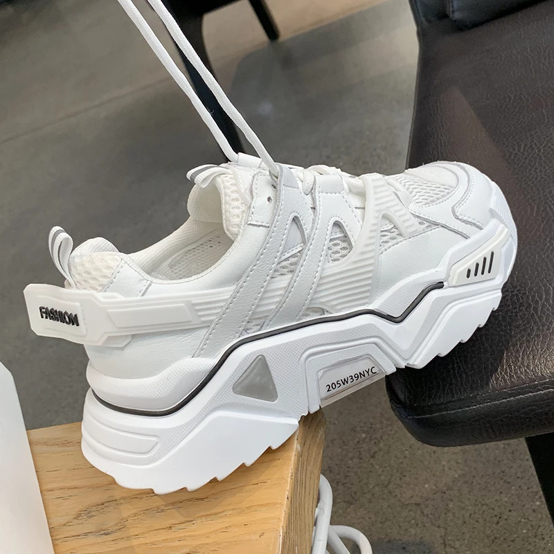 

2021 New Sneakers Women High Platform Sports Shoes White Black Casual Fashion Shoes Woman