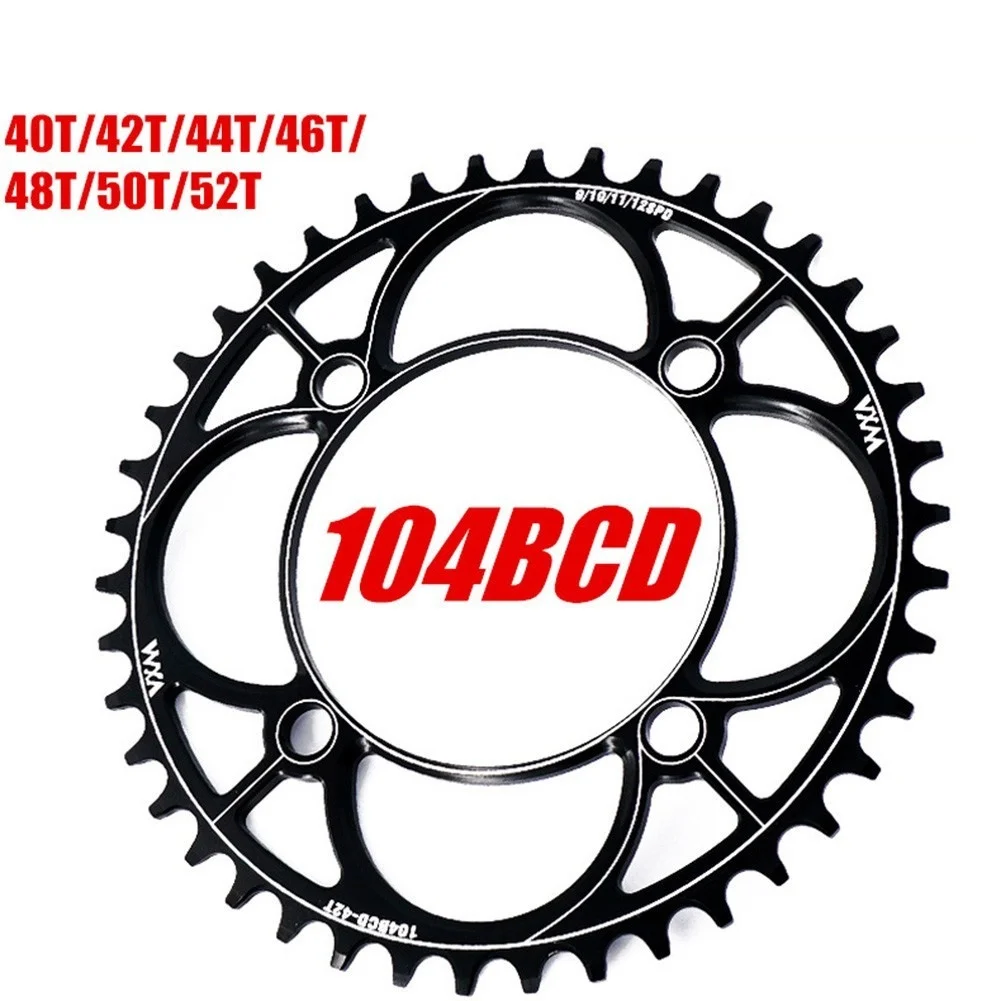 

104BCD 8-12 Speed Mountain Bike Chainring Alloy Single Disc Chainwheel Road Bike Chain Wheel 40/42/44/46/48/50/52T Chainring