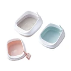 Полузакрытый высокий песочный ящик, контейнер для кошачьего туалета с ковшом для выделения, обучающий песок, чехол для мусора, антибрызговый туалет, подставка для домашних животных