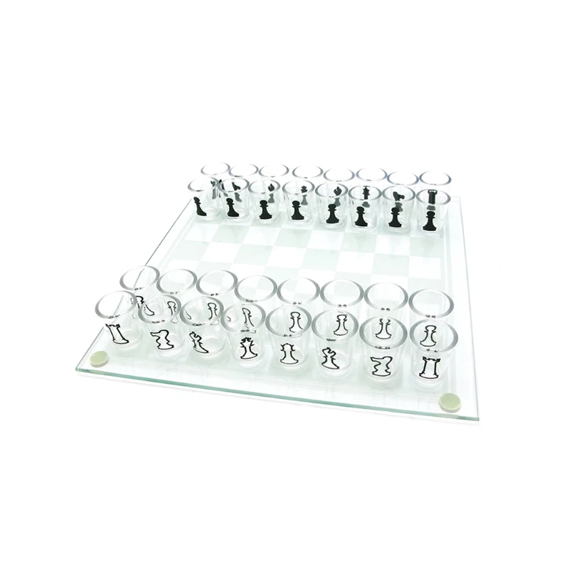 

T5EC Drinking Shot Glass Chess Set Chess Cup Game Glass Chess Set Checker Board Wine Cup Game ABS Anti-Broken Chess Drinking