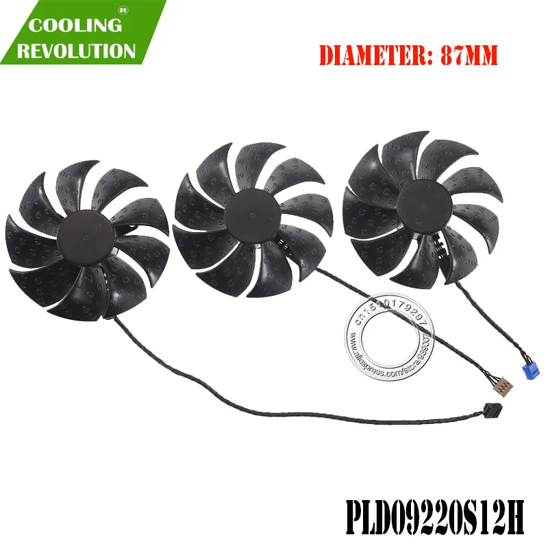 Вентилятор видеокарты для EVGA RTX 3070 3080 Ti 3090 FTW3 ULTRA GAMING PLD09220S12H DC12V 0.55A 4Pin|Кулеры и