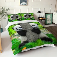 duvet cover set 3d bedding linens panda printed bed sheets with pillowcases soft couple bedroom bedclothes home textiles