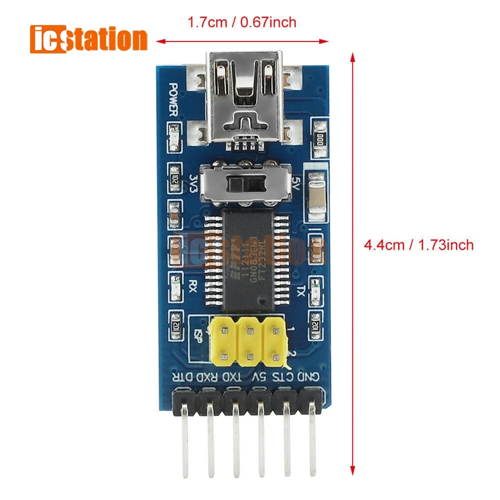 Последовательный модуль адаптера FT232RL ft232 USB в TTL ft232rl ftdi преобразователя Мини