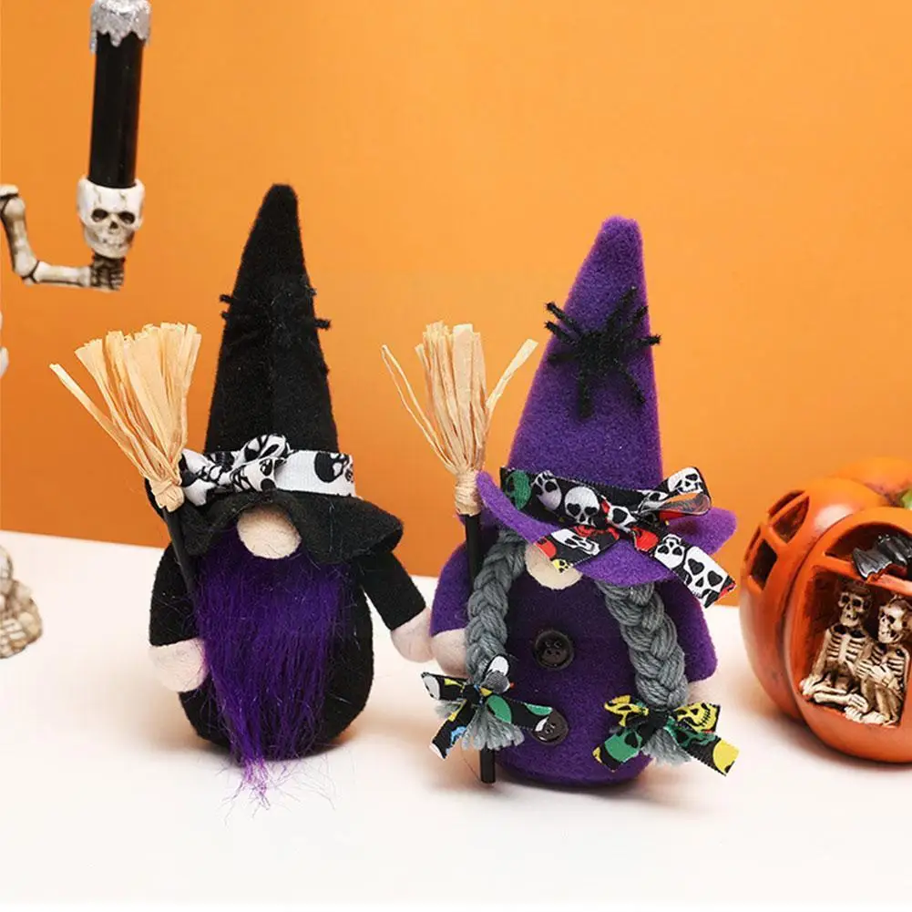 

Halloween Magician Dolls High Hat Witch Rudolph Faceless Man Old Decoration C2Z7