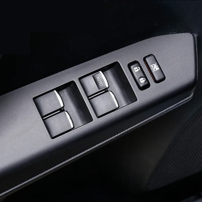 7 шт. хромированные наклейки на кнопки подъема стекла для Toyota VIOS ALTIS CAMRY RAV4 WISH Yaris