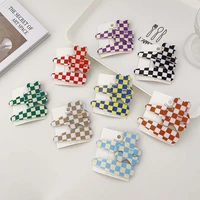 lattice pattern bear shaped candy color acetate checkerboard fix fringe barrette women hair clips korean style hair pin