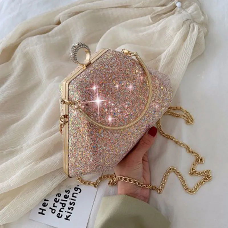 2019 модные новые текстурные женские сумки на плечо украшение блестки