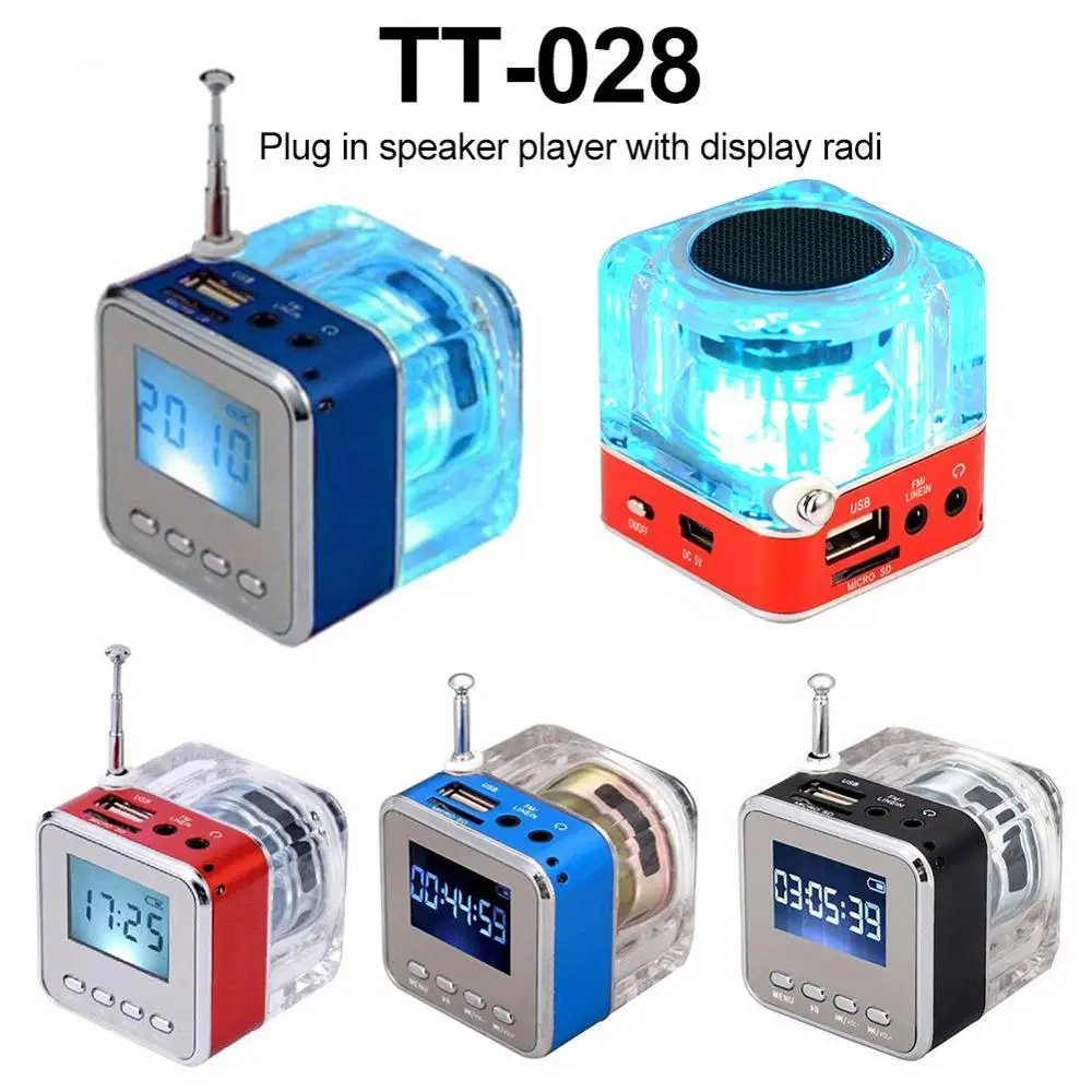 TT 028 многоцветный громкоговоритель со светодиодным дисплеем портативный мини