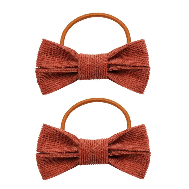 2 шт./лот милые однотонные вельветовые Детские резинки для волос девочек