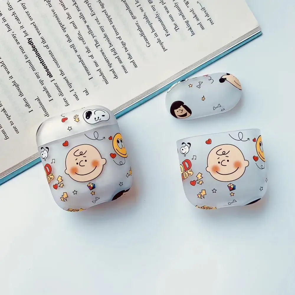 Мультяшный Матовый Жесткий чехол, силиконовый наушник для Apple, AirPods 1/2, беспроводной bluetooth чехол для гарнитуры