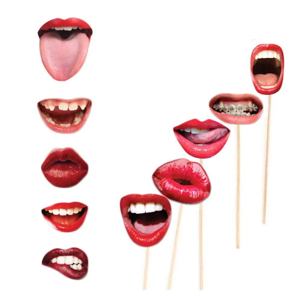 20 шт. для свадебной вечеринки дня рождения губ блеск смешная форма реквизит