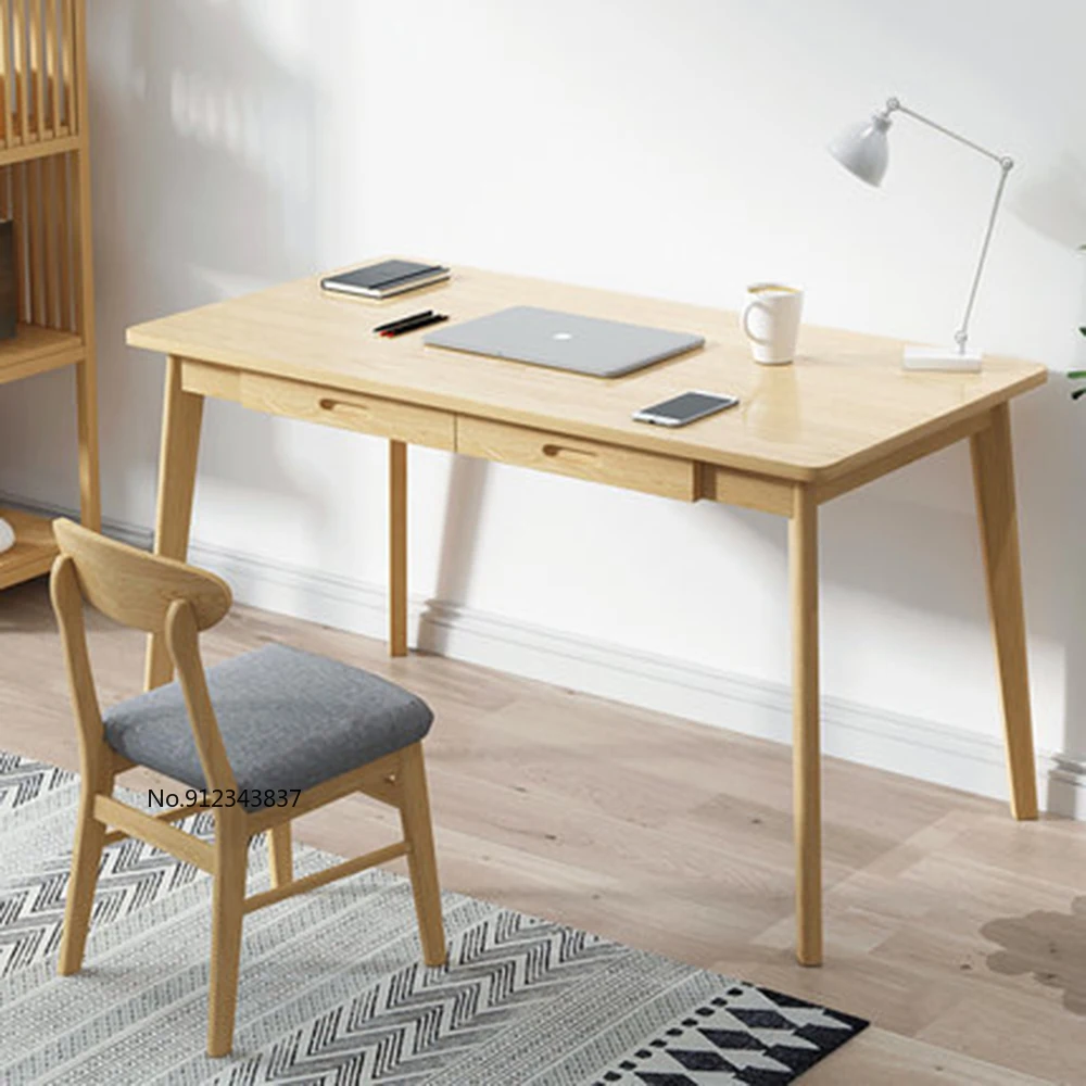 Стол компьютерный из массива дерева простой офисный письменный стол для дома на