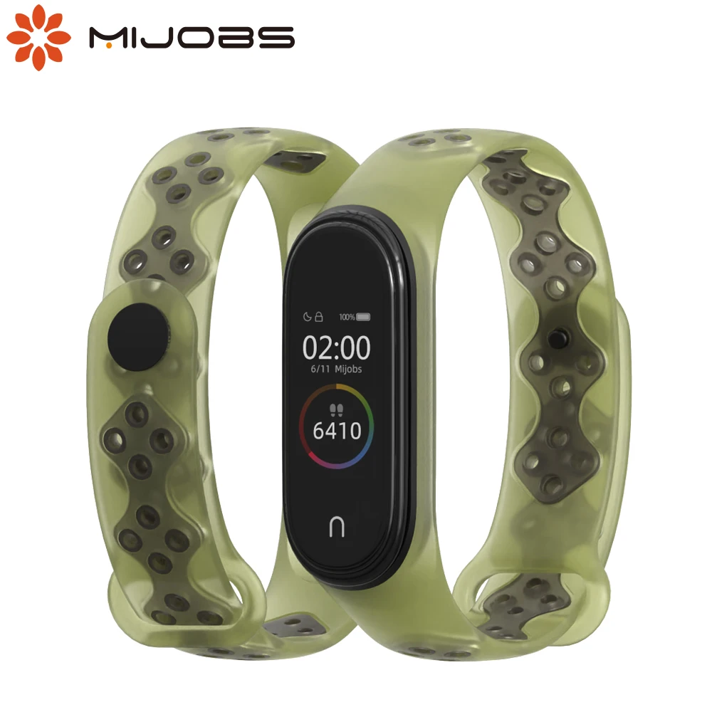 Ремешок для фитнес-браслета Xiaomi Mi Band 4 силиконовый прозрачный | Электроника
