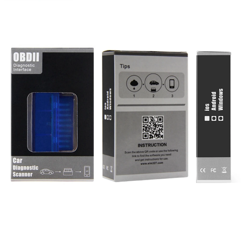 Сканер BT2.0 ELM327 V1.5 OBD2 работает на Android Автомобильный сканер интерфейса OBD
