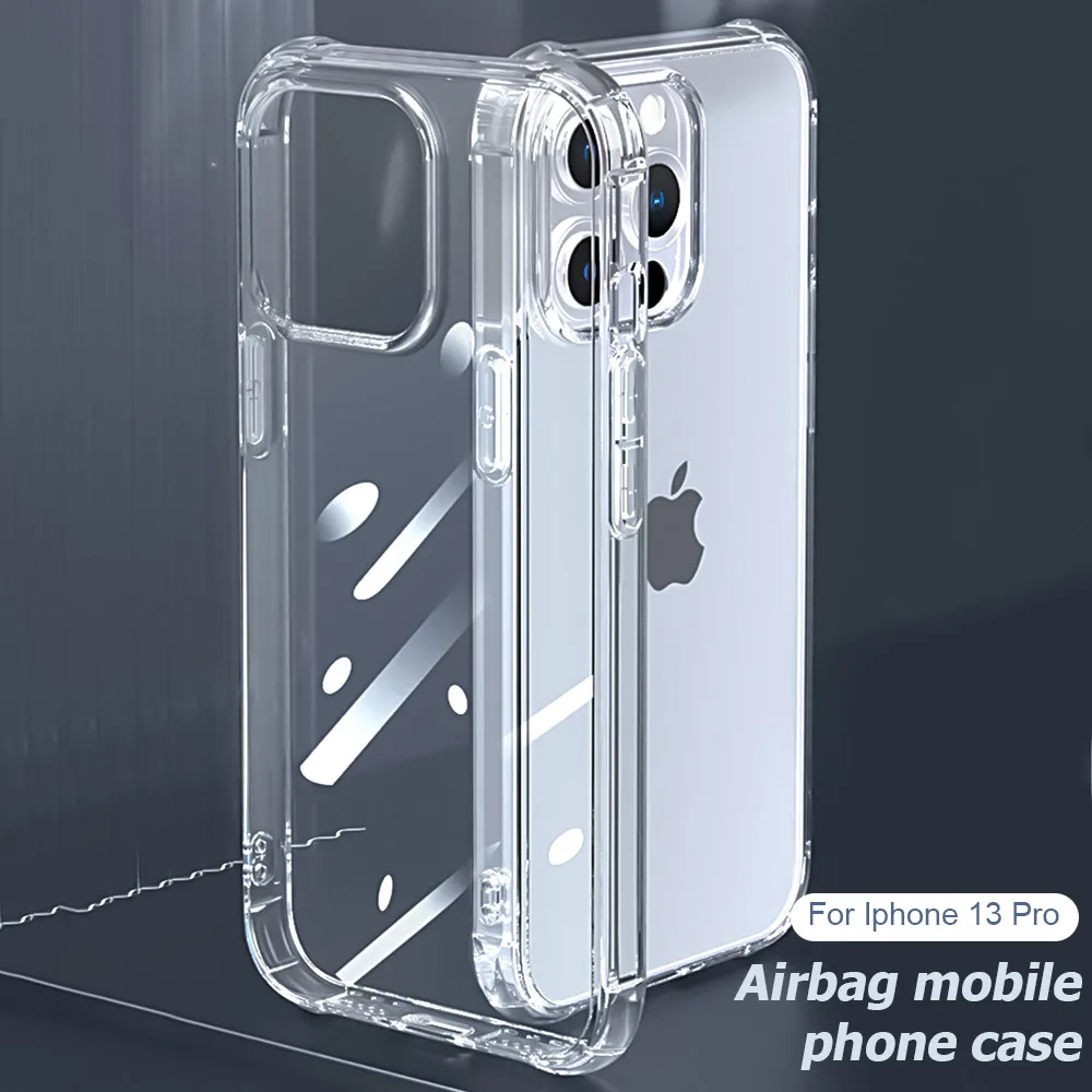 

Прозрачный силиконовый чехол с подушкой безопасности для iPhone 13 Pro 2021, чехол для iPhone 13 Pro Max Mini, прозрачный противоударный чехол с полной защит...