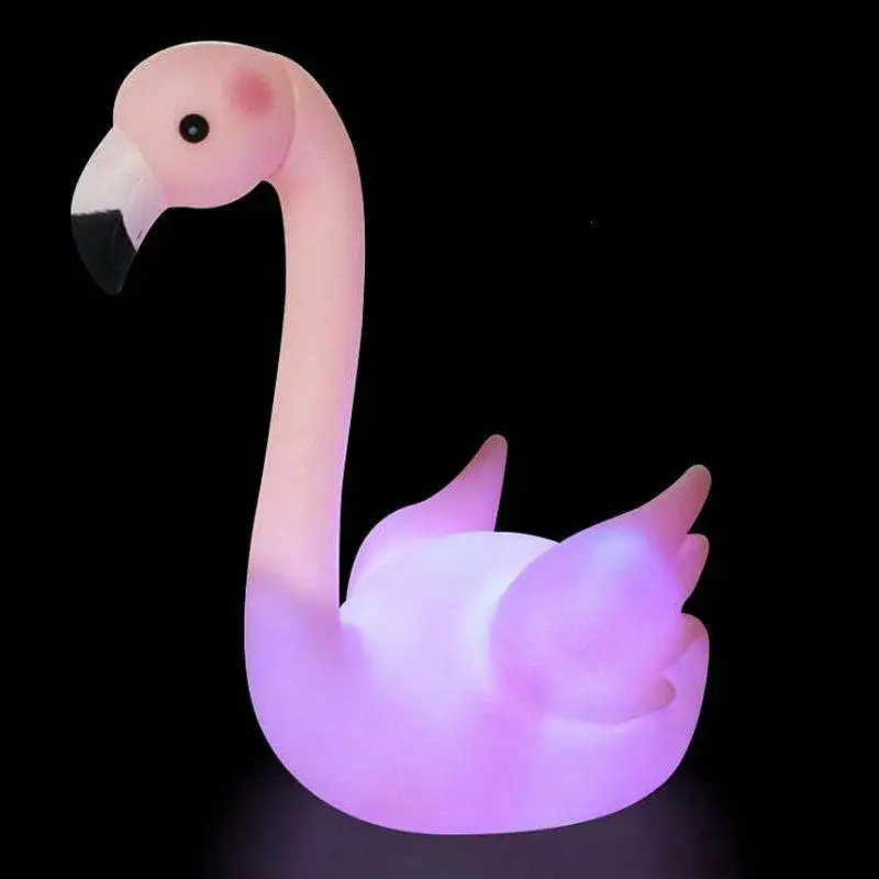 Светодиодный светильник Розовый фламинго торт Топпер украшения С Днем Рождения