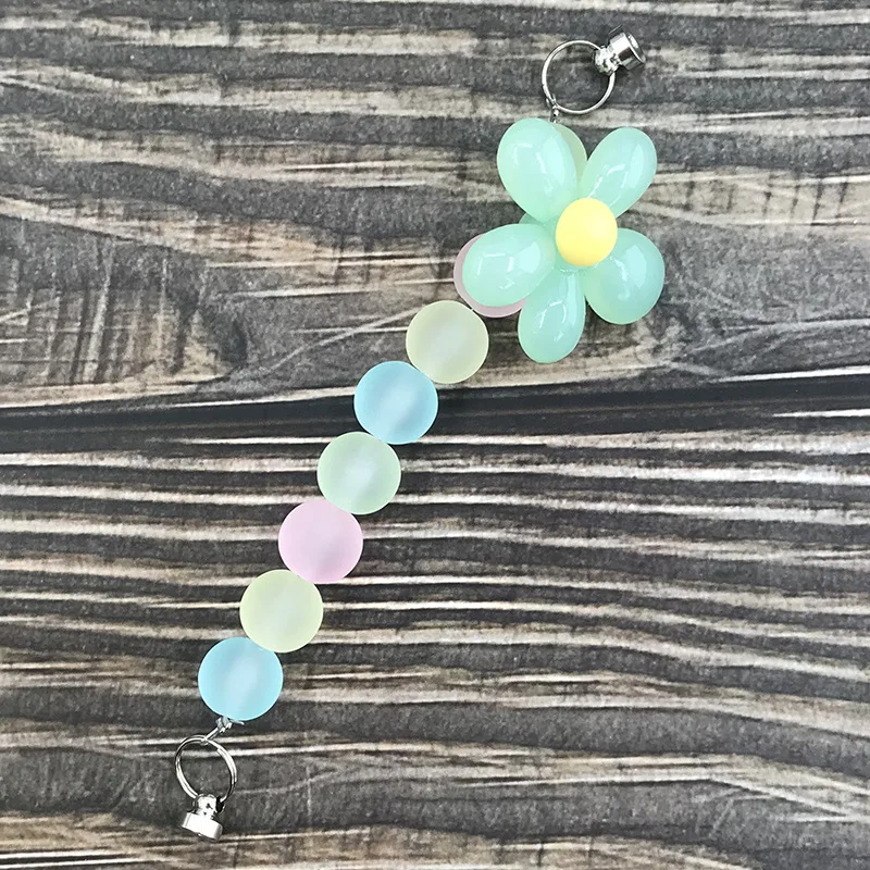 new flower bracelet diy jewelry accessories frosted beaded flower bracelet chain mobile phone case accessories free global shipping