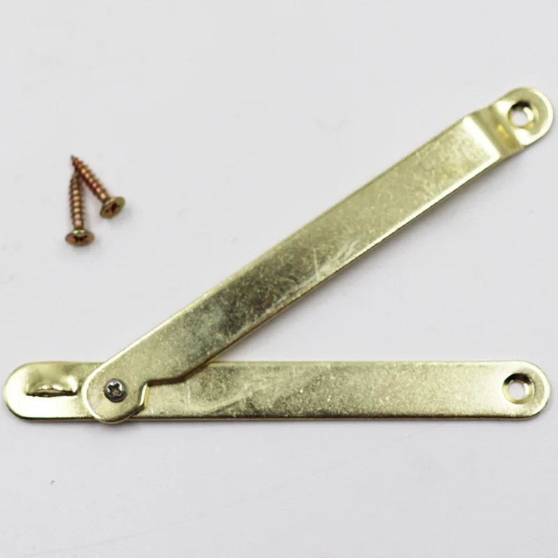 1set Gold woodwork hinge antique Close Lift Up Stay Support rod Hinges for wooden Box Cabinet Door Decor furniture accessories