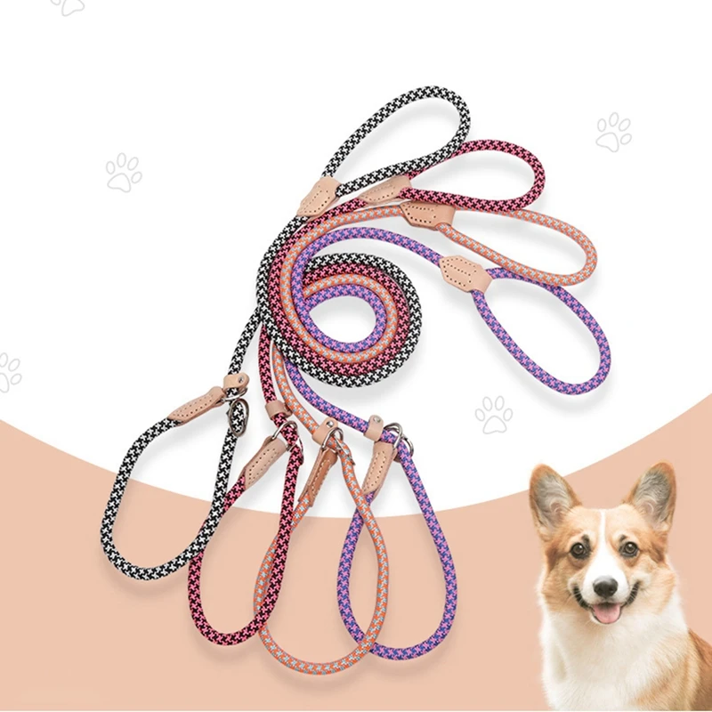 Светоотражающий длинный поводок для собак нейлоновая веревка бегущий трекинг