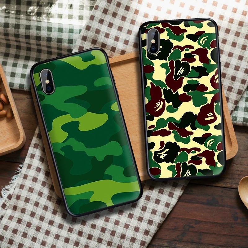 Мягкий чехол из ТПУ с камуфляжным узором для Apple IPhone X XR XS MAX 5 5S 5C SE 6 S 7 8 Plus ipod touch