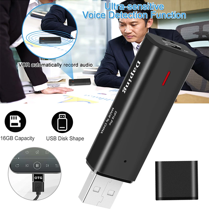 

Digital Voice Recorder USB Recorder High Sound Quality 20 Hours Continuous Recording Large Capacity 16GB JHP-Best