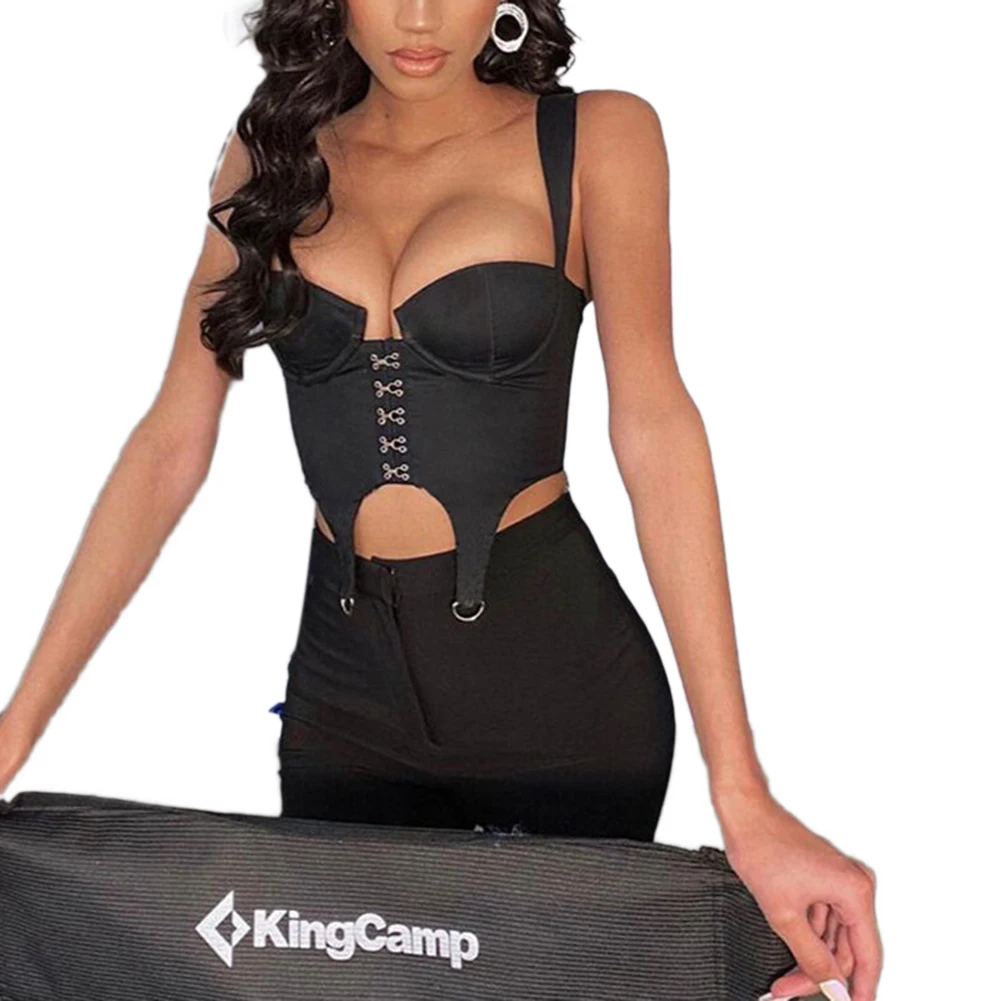 Женский топ без бретелек с завязками и пряжками однотонный летний | Женская