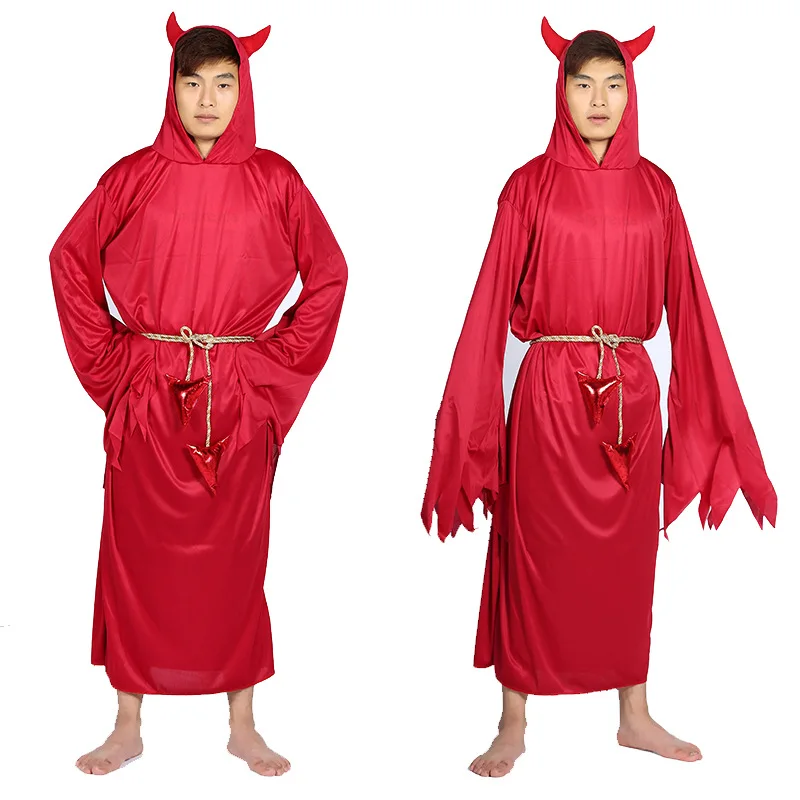 Красный бык Дьявол Хэллоуин косплей для взрослых сиамская Одежда игр