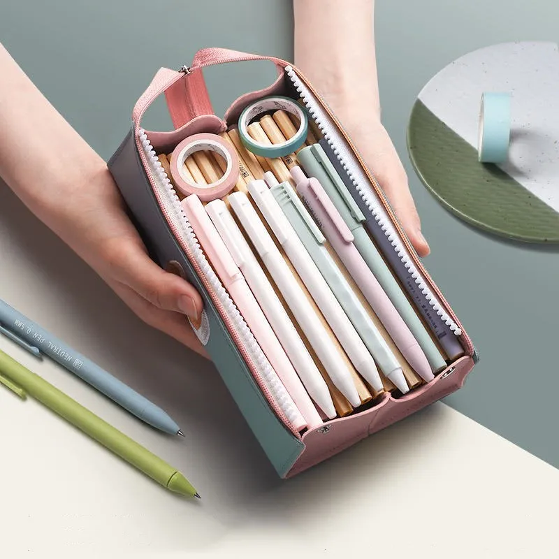 Little monster cute pencil case large capacity School Pencil cases student Storage bag leather Cosmetic gift for kid pen |