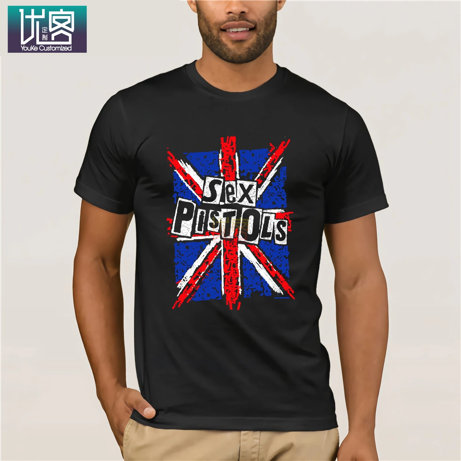 Женская футболка с коротким рукавом Sex Pistols Union Jack-черная удивительная