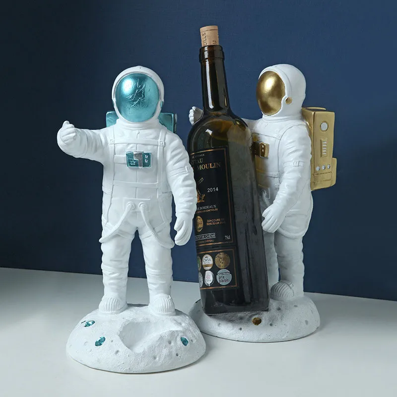 

Nordic Space Man Resin Astronaut Wine Holder Living Room Display Ornaments Home Decoration Accessories Red Wine Rack Artware