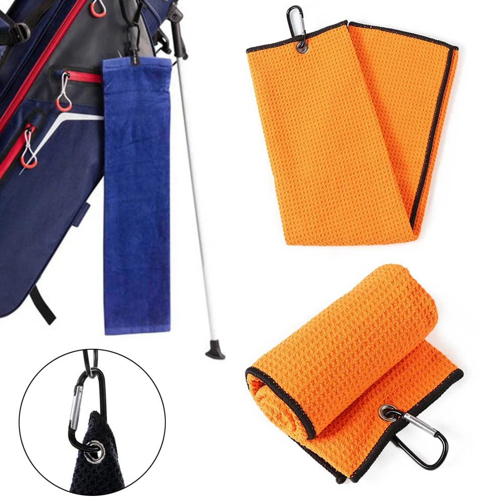 

8 Colors Balls Hands High Water Absorption Microfiber With Carabiner Hook Cleaning Towels Golf Towel Cleans Clubs