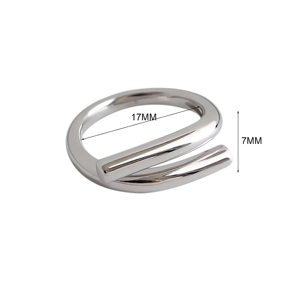 Женское кольцо MEETSOFT с серебряным покрытием простое регулируемое белым железным