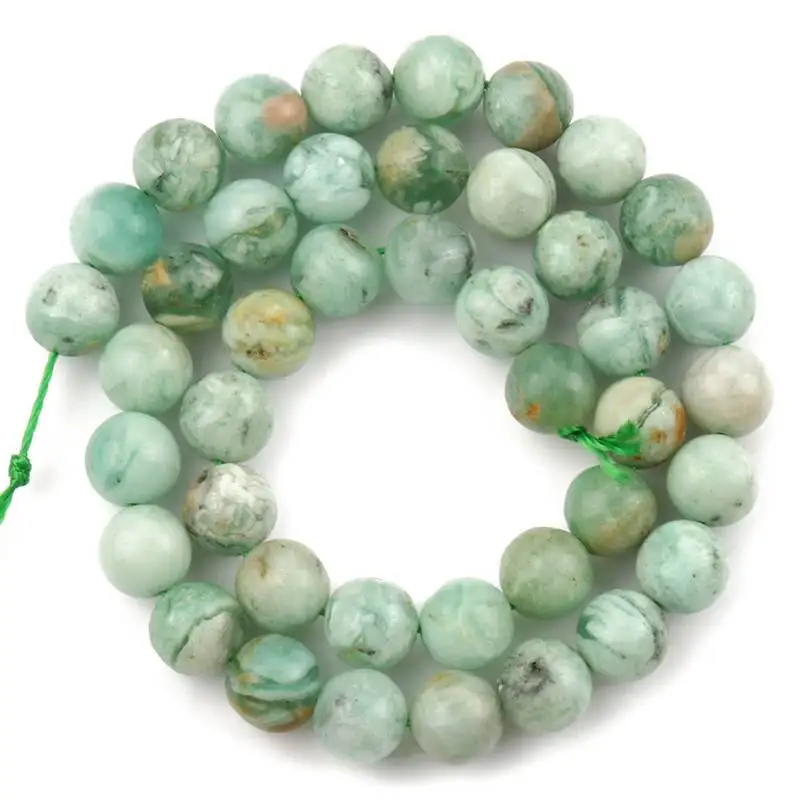 6 8 10 12 mm 15 Inches Natural Stone Green Creastly Beads Round Loose For Jewelry Making components DIY Bracelet Necklace | Украшения и